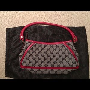 Authentic Gucci canvas shoulder purse